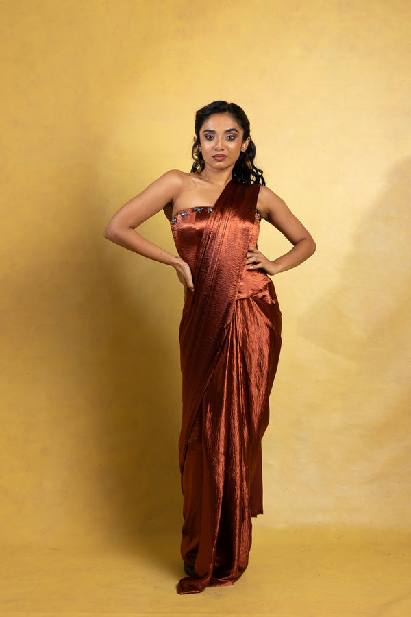 The Bronze Ember Sari